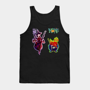 Halloween Black Widow Spider Witch & Red Cauldron Pack Tank Top